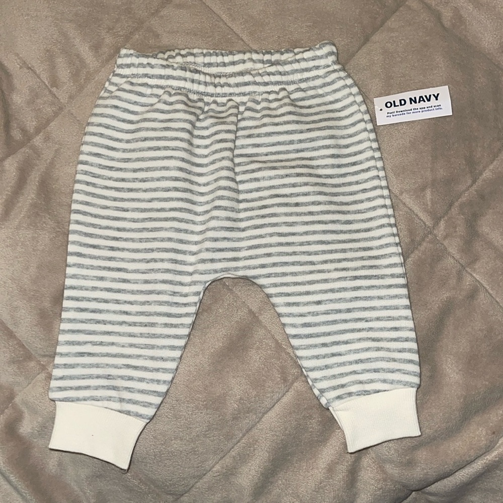 Old Navy Baby Gray & White Striped Pants
